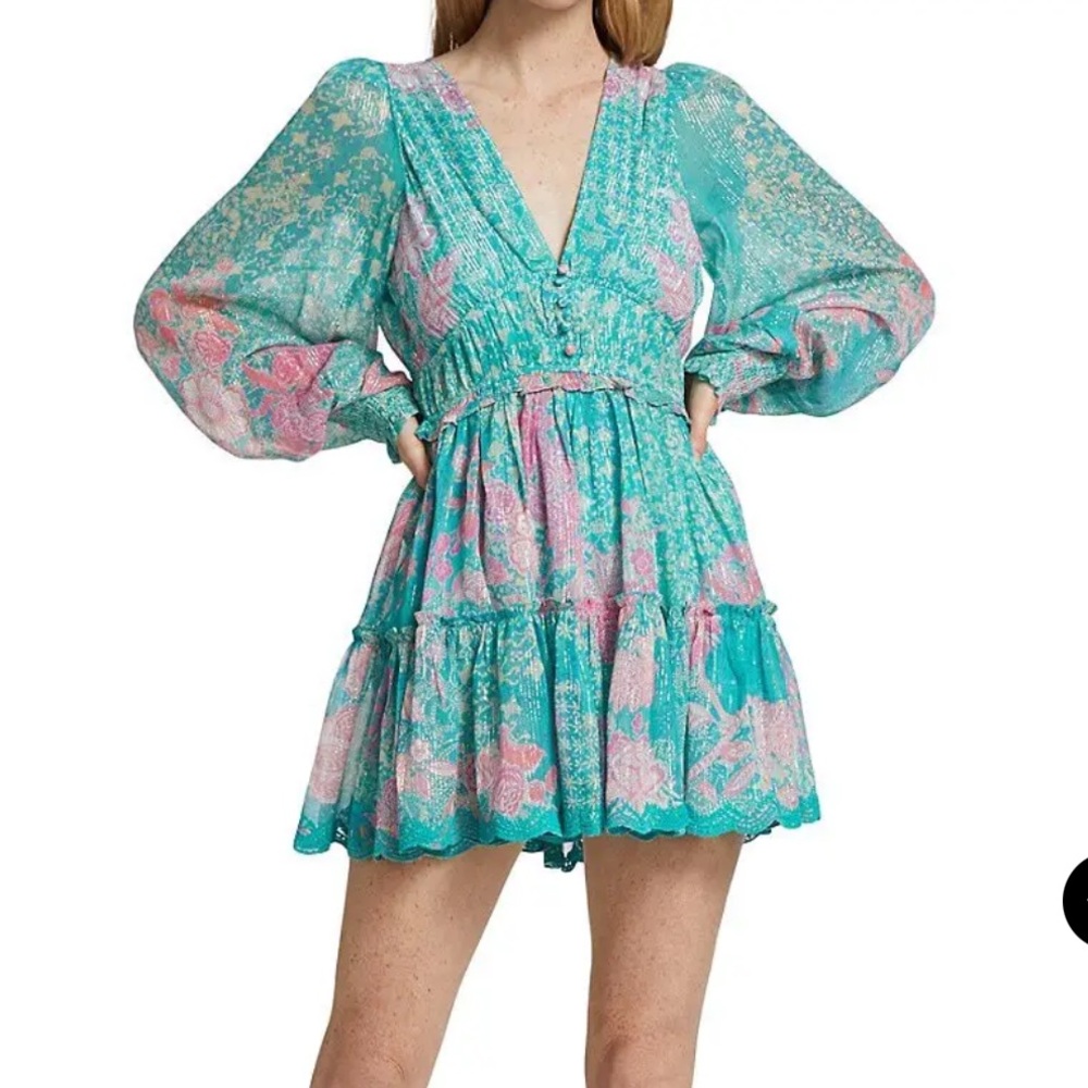 Hemant Nandita floral Georgette mini dress